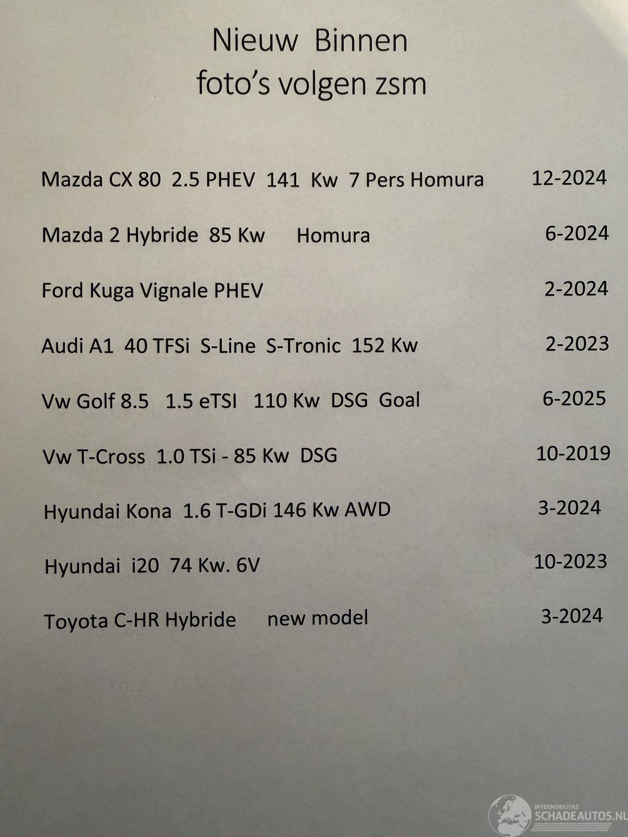 Mazda  CX 80  2.5 -141 Kw PHEV. Plug-In. 7 pers