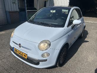 krockskadad bil auto Fiat 500 1.4 Automaat  ( Leer- Panoramadak )   schadevrij 2008/6